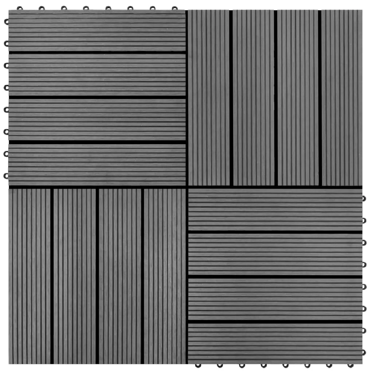 Vidaxl Carreaux de terrasse WPC 30x30 cm 1m² - Gris