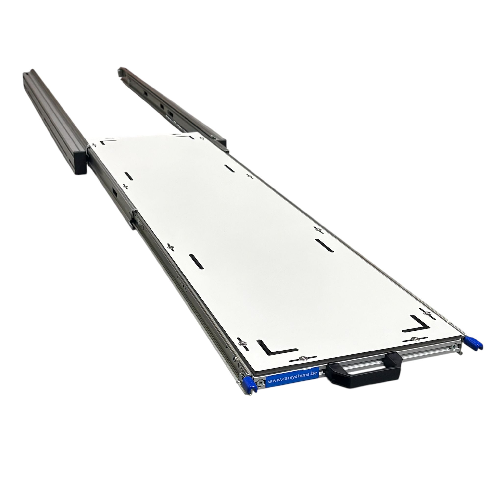 Aluminium 120 x 30 cm Schuifplateau met Global Volkern topplaat