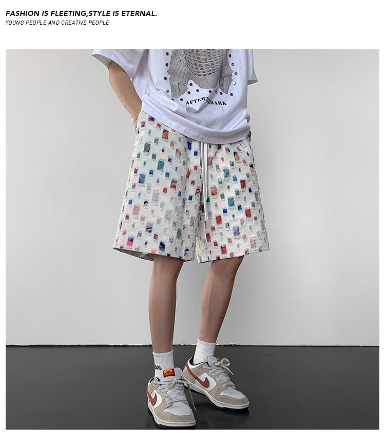 AXEN - Geruite shorts met trekkoordtaille