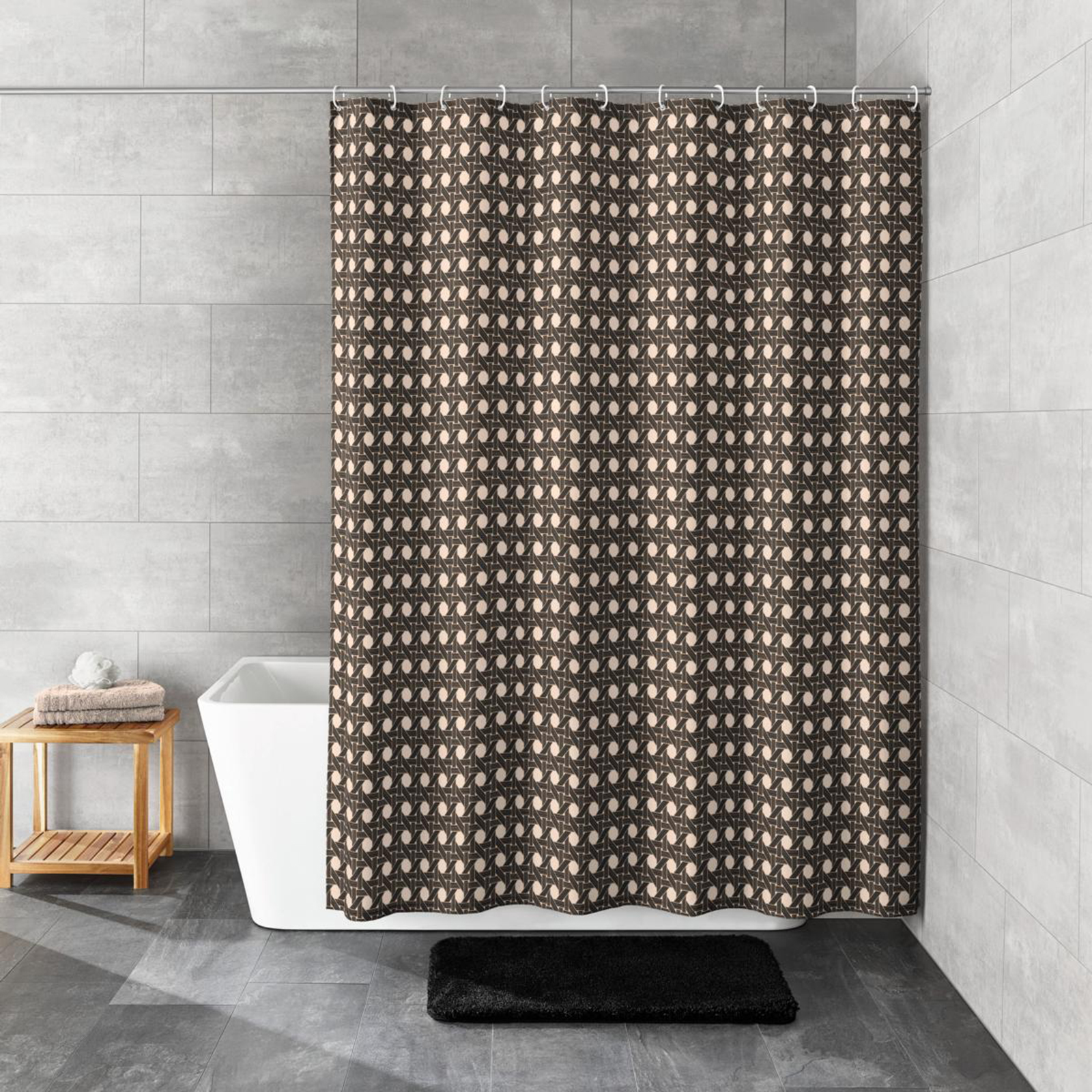 Kleine Wolke Duschvorhang - schwarz-taupe - 180x200 cm