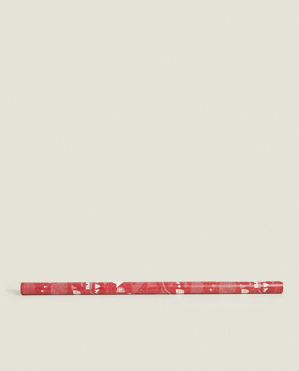 PAPEL DE EMBRULHO COM PAISAGEM DE NATAL
