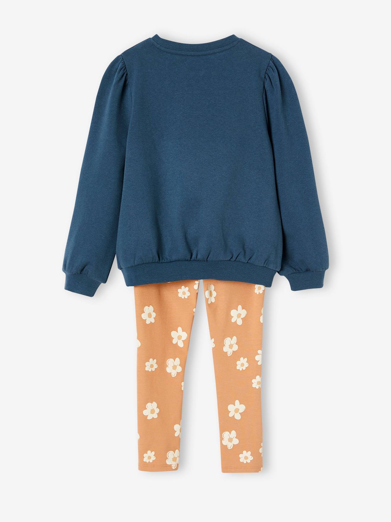 Look da menina: moletom + leggings com estampa rosa claro