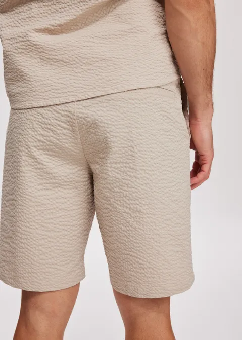 Korte broek seersucker zand (ZAND)
