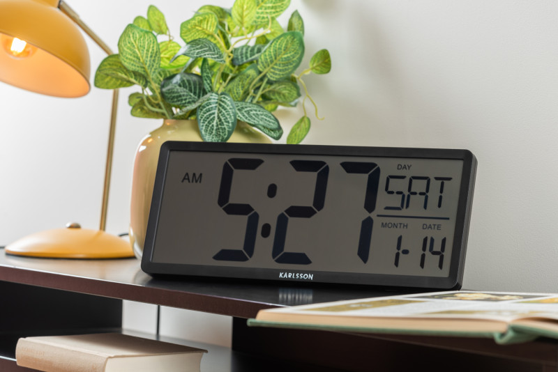 Wall/Table Clock Retro LCD KA6020BK Black