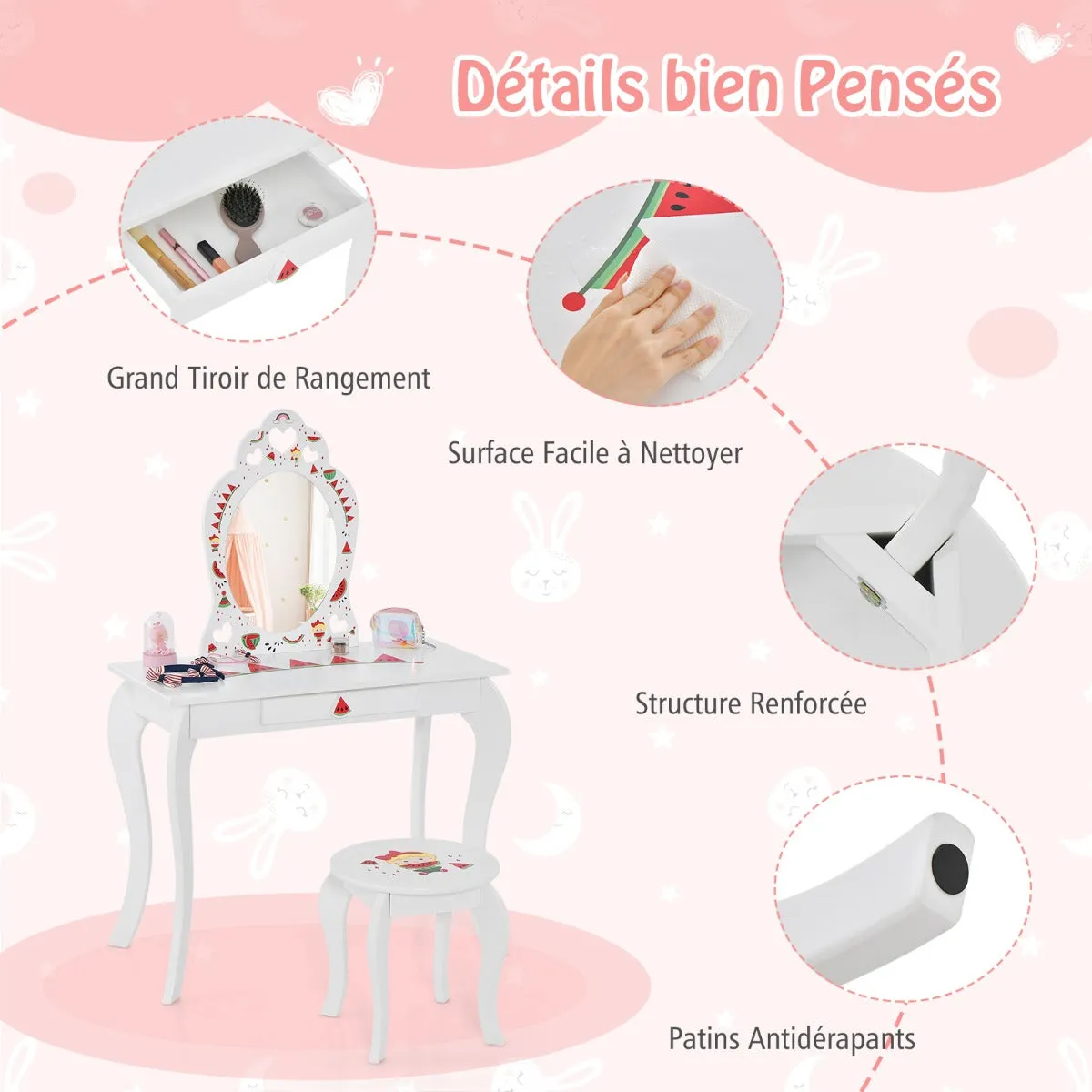 Coiffeuse Helloshop26 - Blanc
