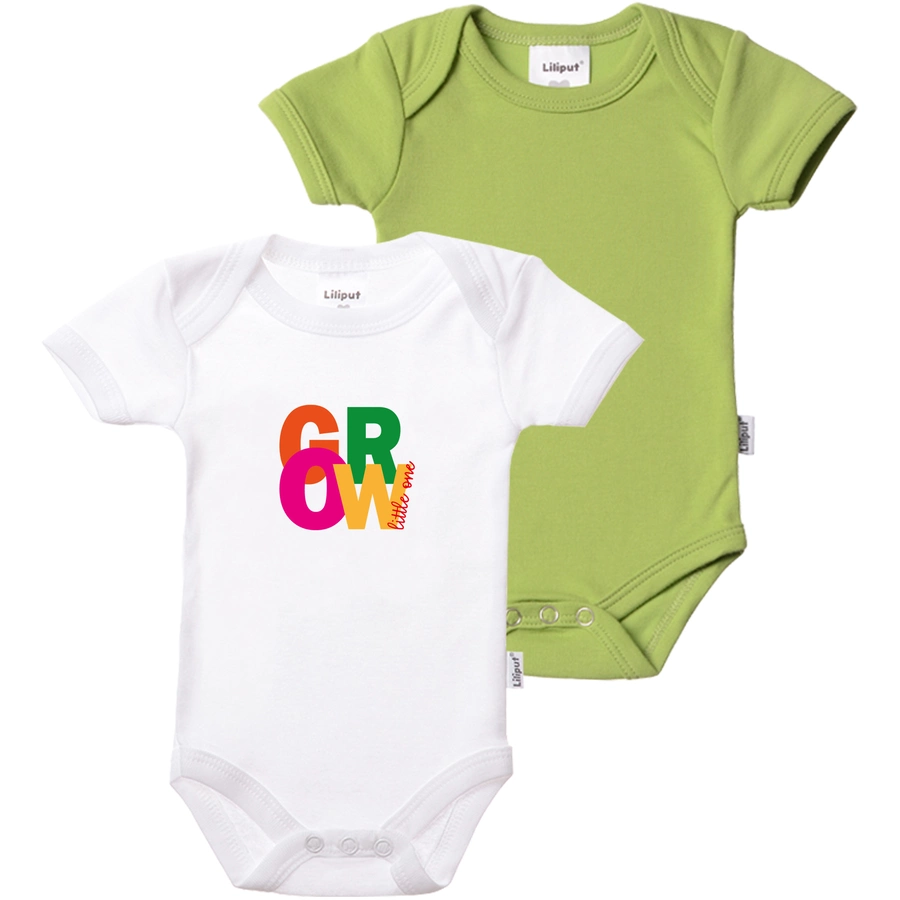 Liliput Baby-Bodies GROW weiss gruen