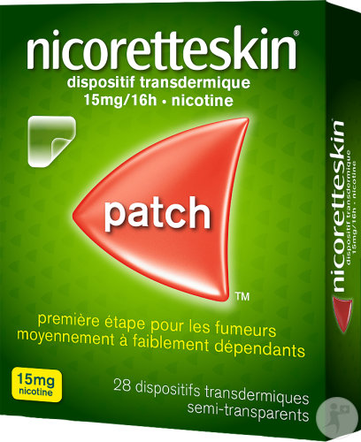 NicoretteSkin 15mg/16H Nicotine Dispositif Transdermique 28 Patchs