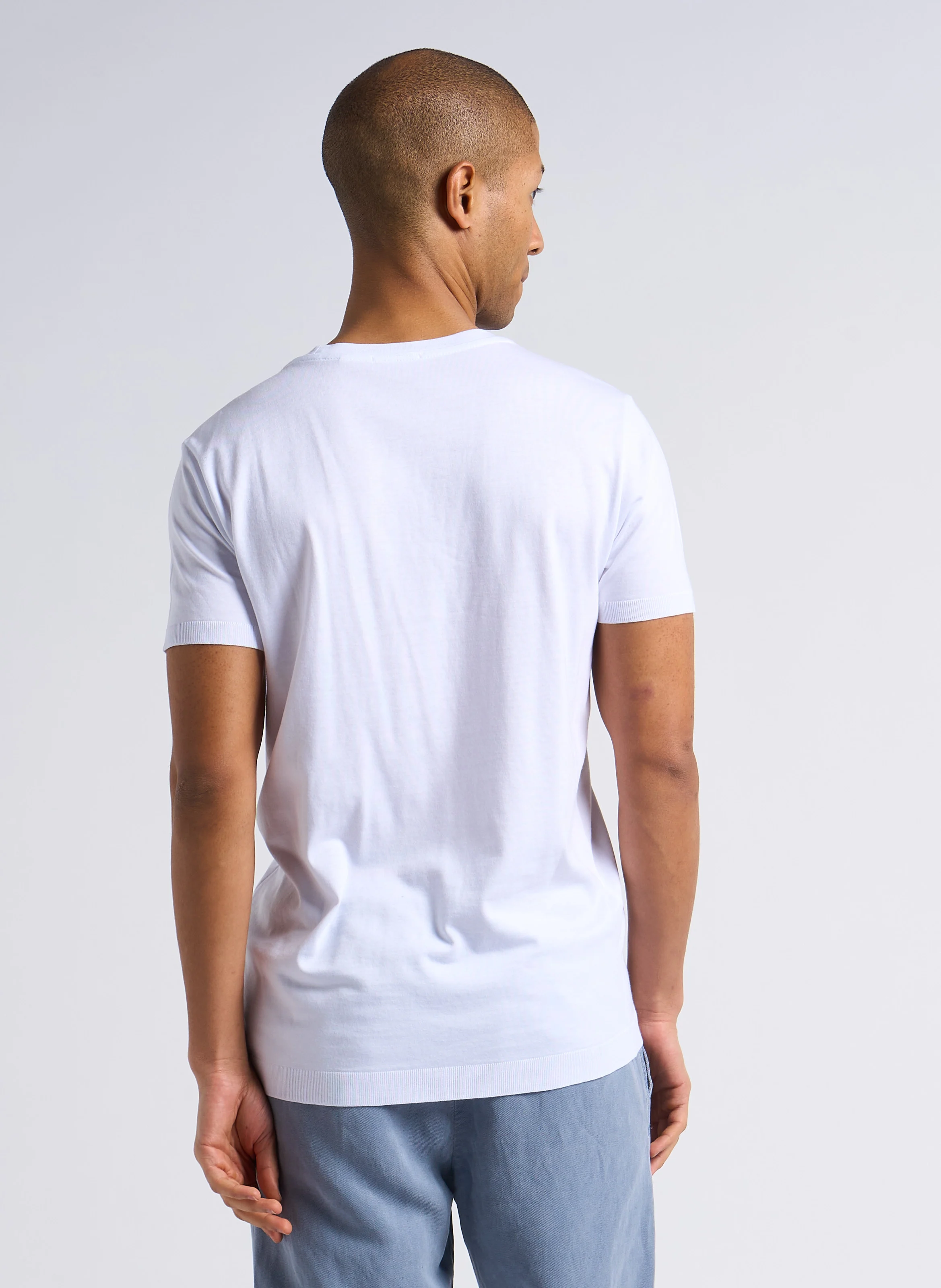 Tee-shirt col rond en coton mélangé | Blanc