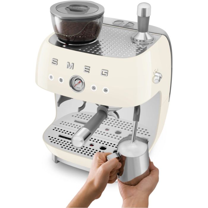 SMEG Espressomaschine mit Mahlwerk 50's Style EGF03CREU Creme