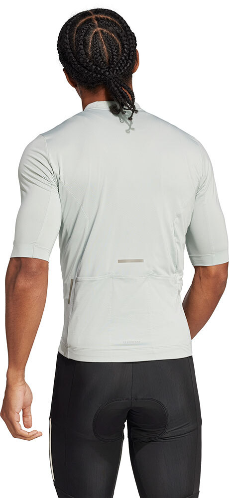 adidas Tempo 3-Stripes Fietsshirt Korte Mouwen Grijs Heren
