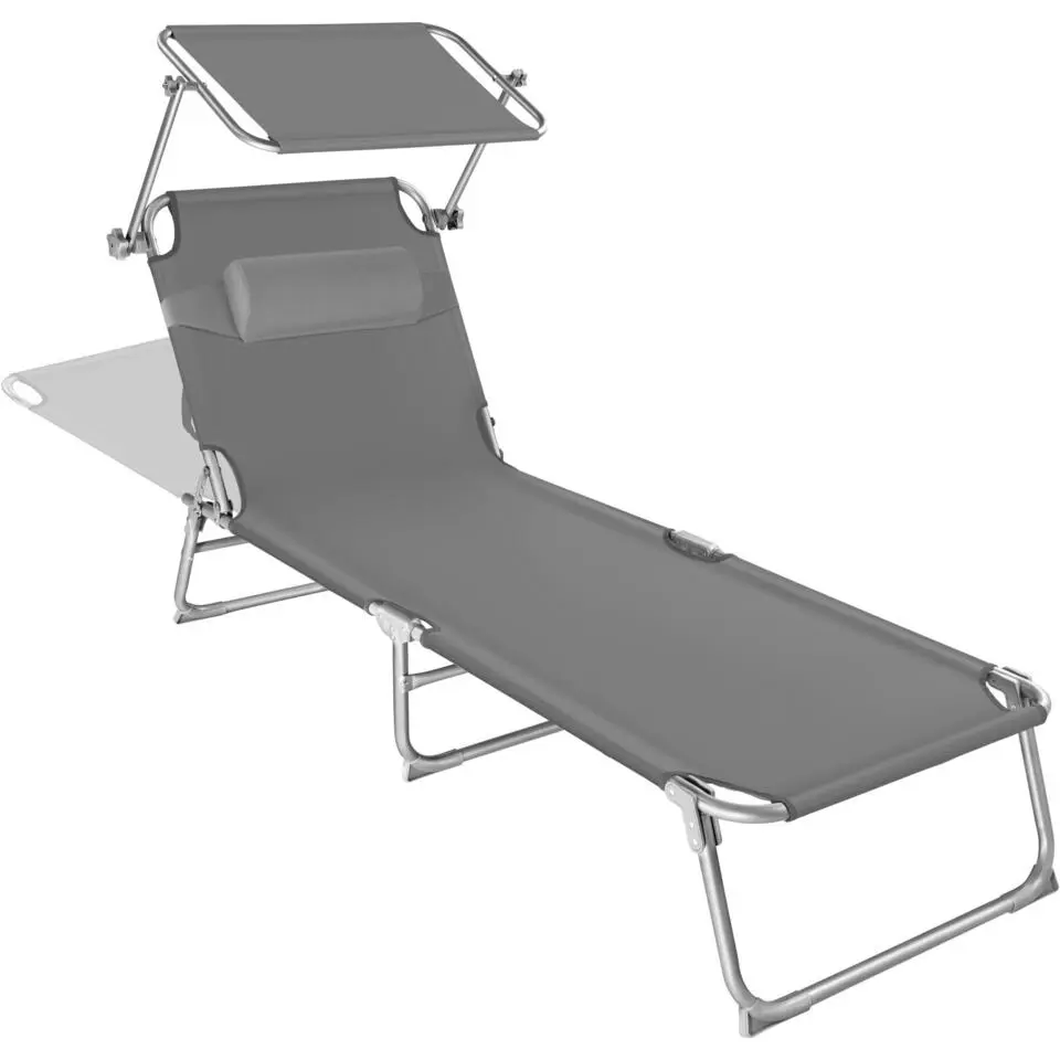 tectake Ligbed 4-niveaus met hoofdkussen, Grijs