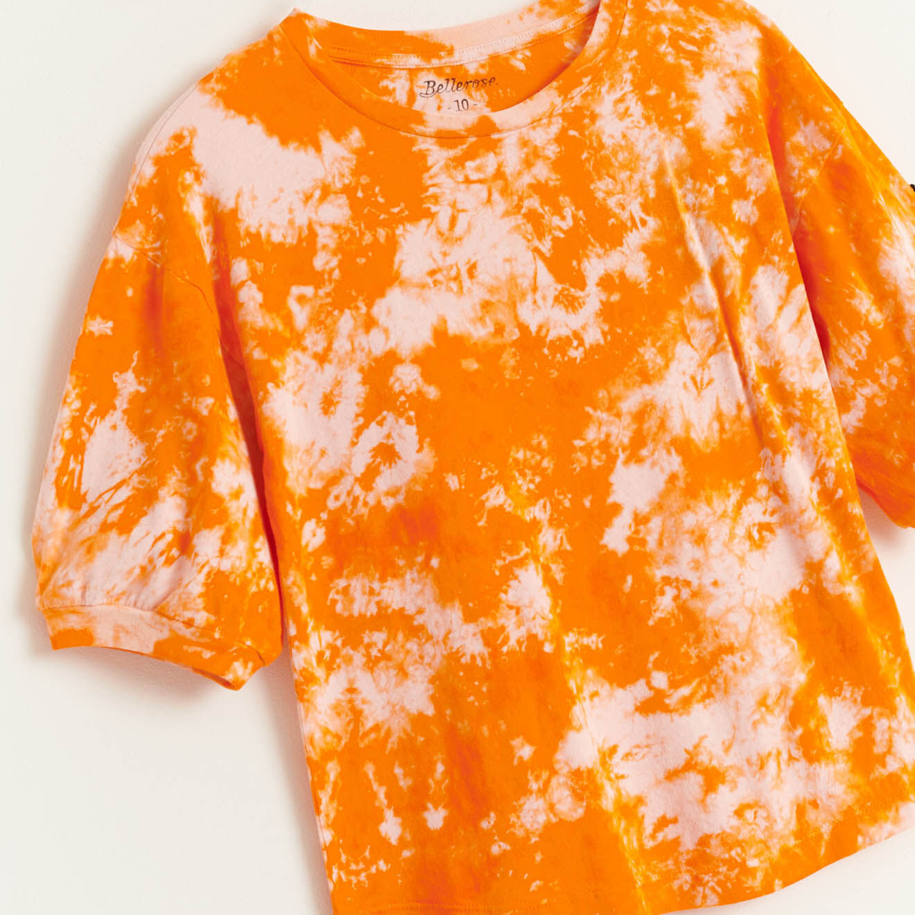 Bellerose T-Shirt en Coton Adia tie & dye orange/rose