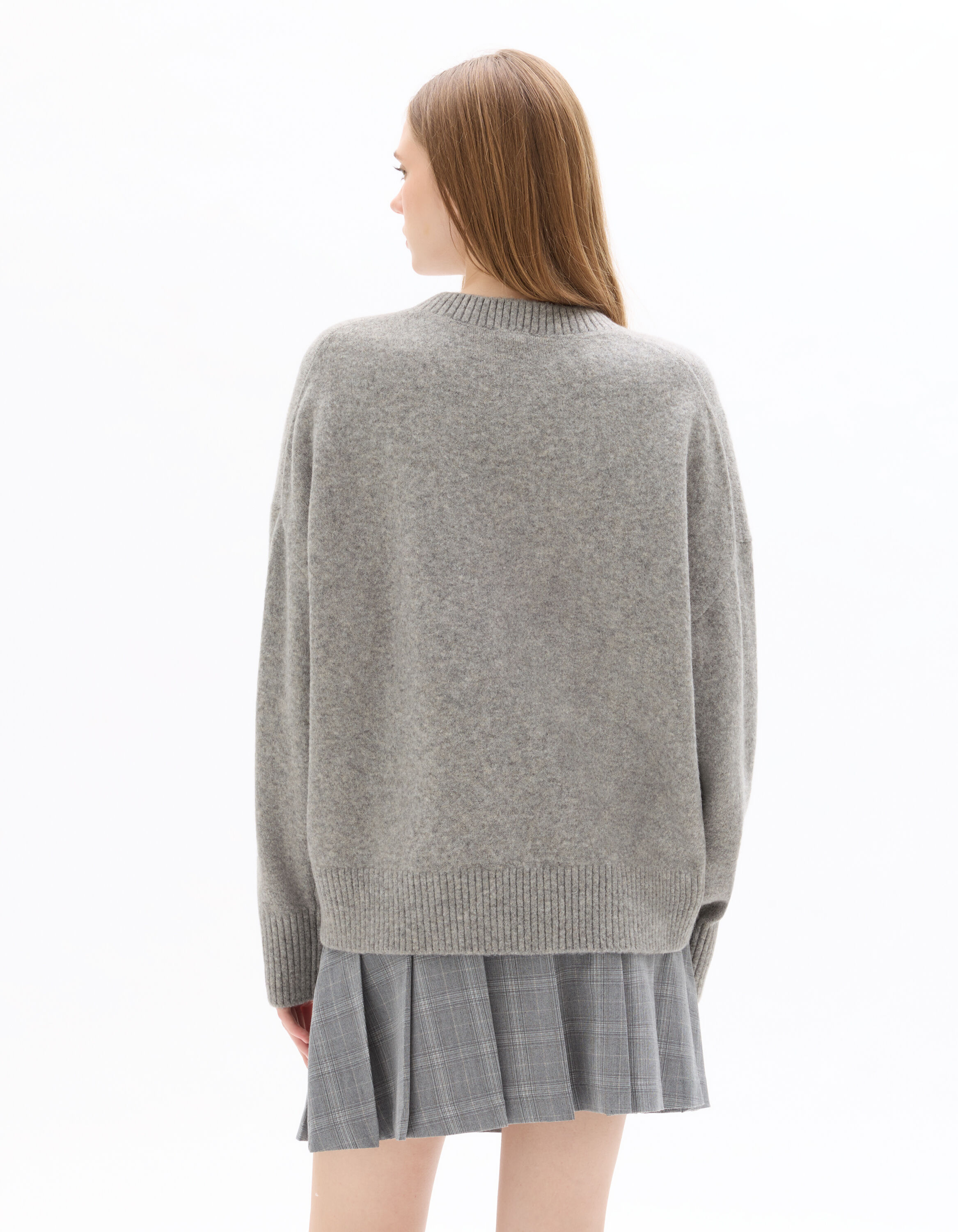 Pull col rond cosy knit - gris