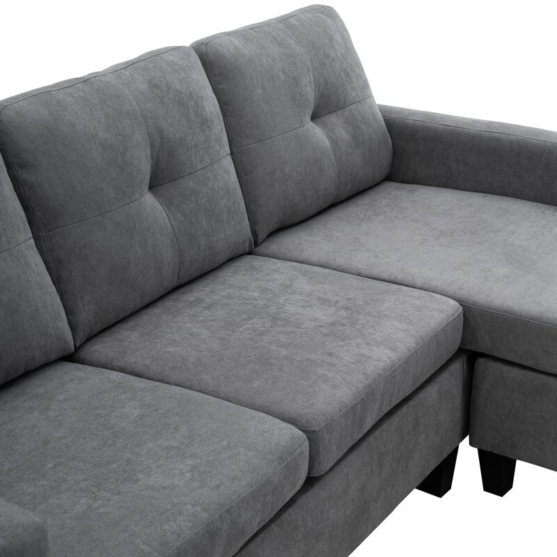 Almendarez 77&prime;&prime; Wide Reversible Modular Sofa & Chaise With Ottoman