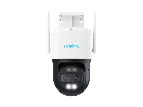 Reolink Trackmix Series W760 - Netværksovervågningskamera - PTZ - kanontårn - udendørs - vandtæt - farve (Dag/nat) - 2 x 8 MP - 3840 x 2160 - 4K - motoriseret - audio - trådløs - WiFi - LAN 10/100 - H.264, H.265 - DC 12 V