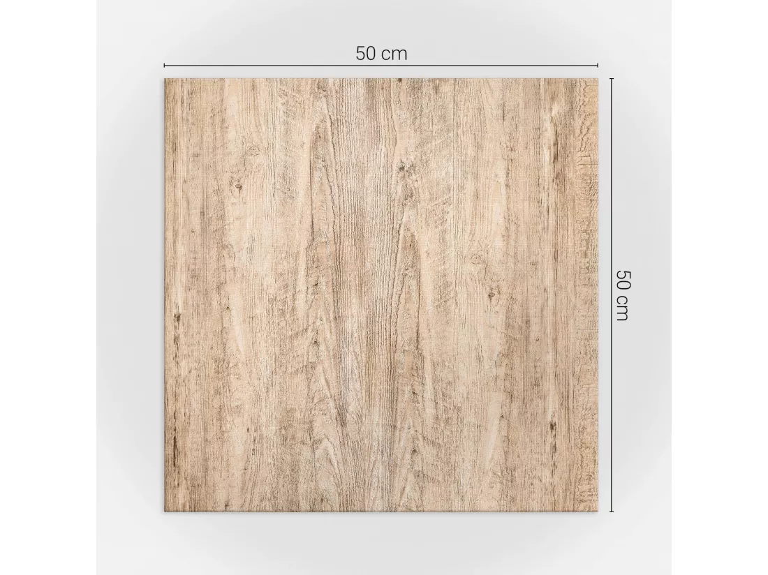 Panneaux muraux autocollants en vinyle imperméable - 4 x 50 x 50 cm - Texture bois naturel
