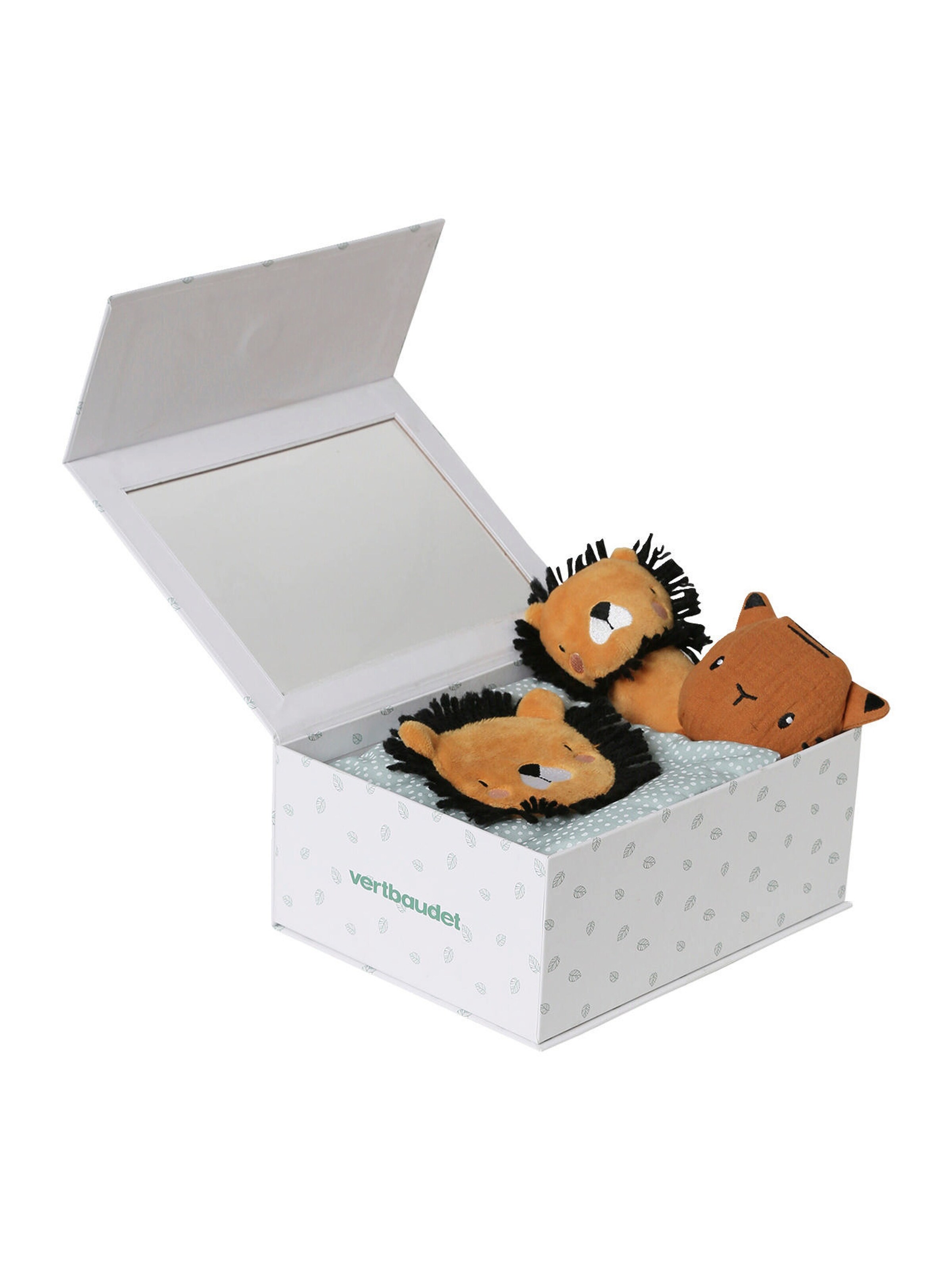 Vertbaudet Baby Geschenk-Set: Schmusetuch, Rassel & Stofftuch orange/tansania