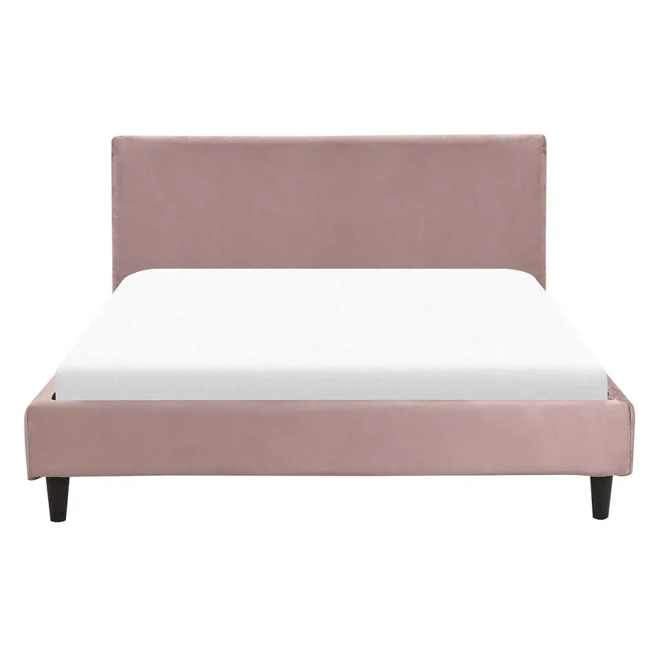 FITOU - Tweepersoonsbed - Roze - 140 x 200 cm - Fluweel