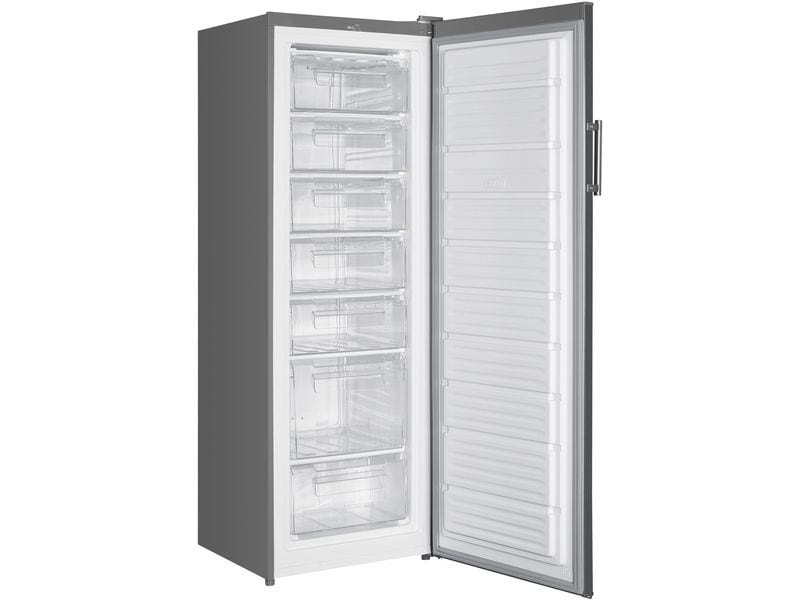 SPC Gefrierschrank H-GS3857 INOX Grau Rechts, Wechselbar Freistehender Gefrierschrank