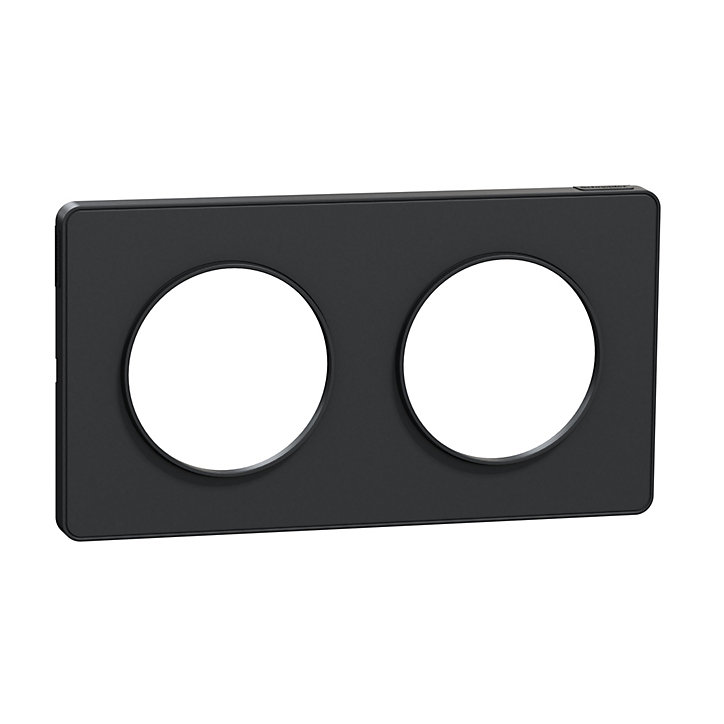 Plaque de finition double Schneider Electric Odace Touch anthracite