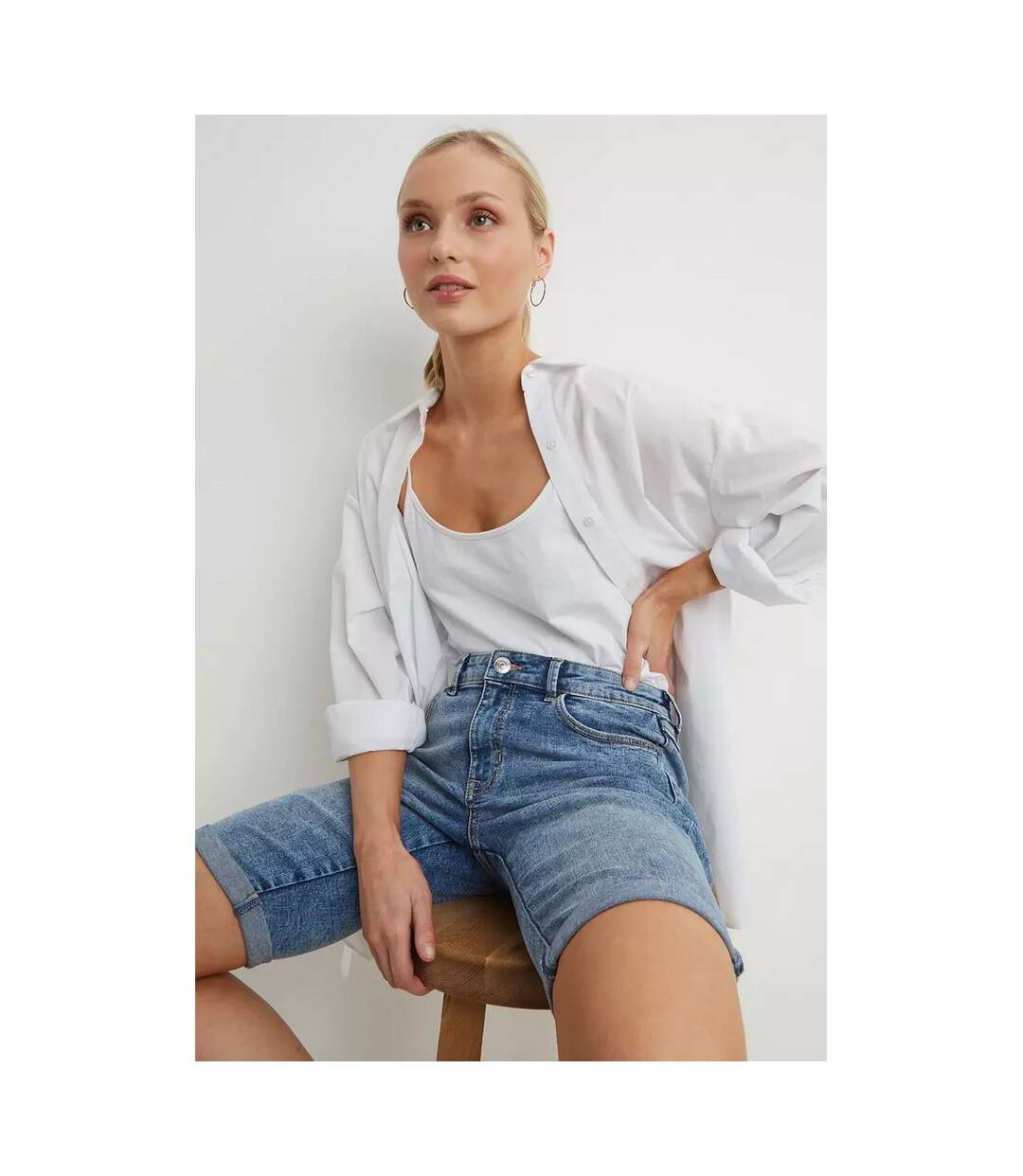 Dorothy Perkins - Short - Femme (Bleu foncé délavé à l'acide) - UTDP1962