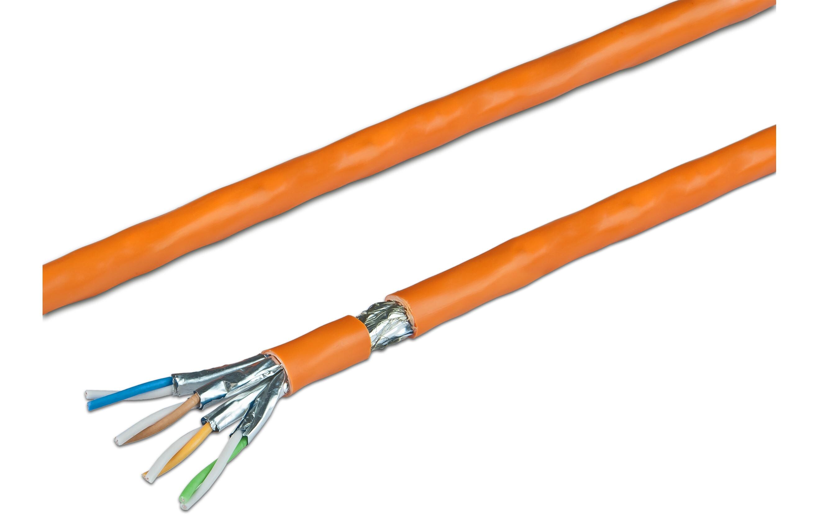 Verlegekabel VKW SFTP K7 LSOH3 Cat 7, S/FTP, 250 m, Orange<br>KAT7 Verlegekabel, S/FTP, 1000MHz, LSOH3, Single, 250m