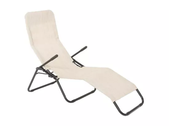 Chaise longue pliante de jardin confort en acier léger SERENE