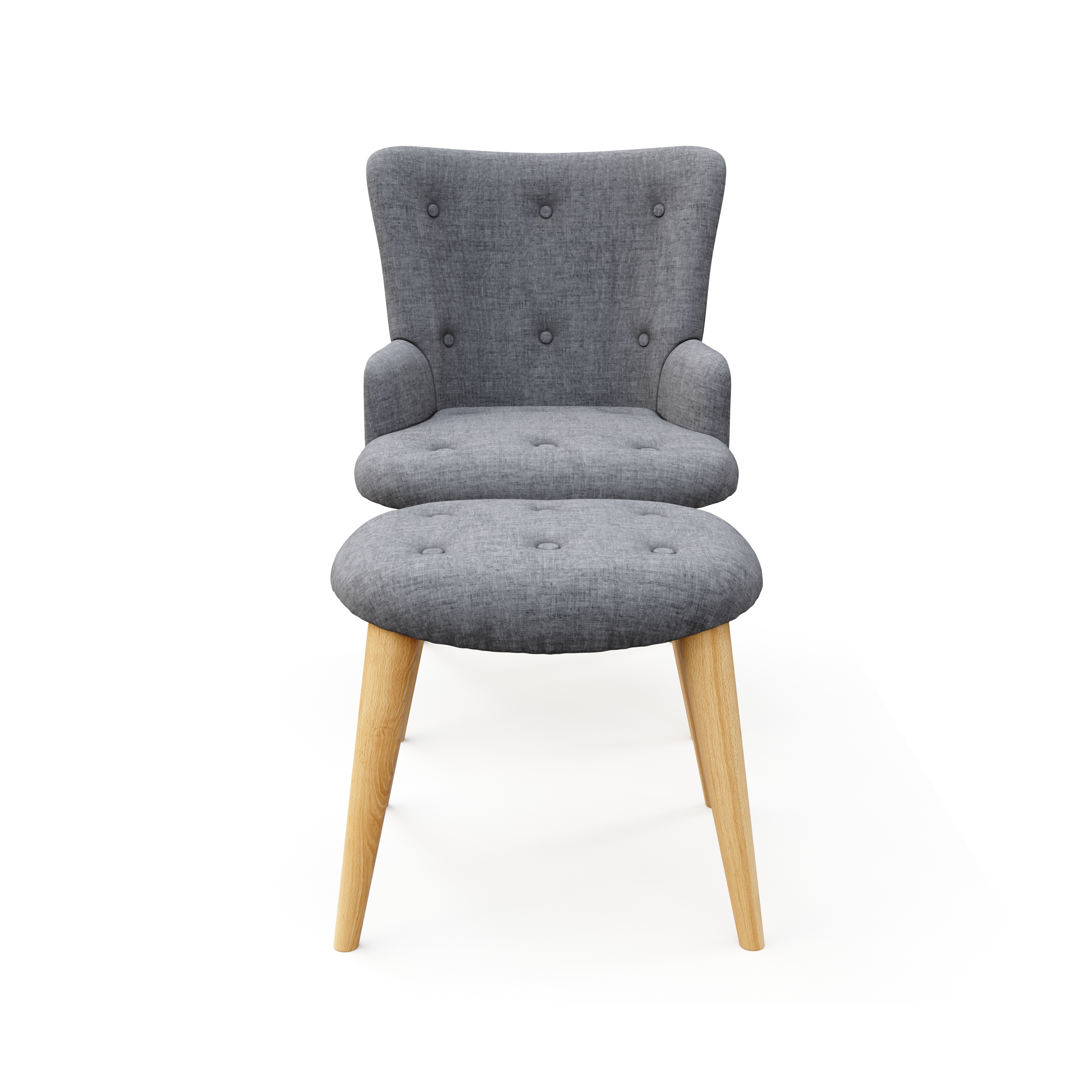 Sessel mit Hocker NEVIO grau