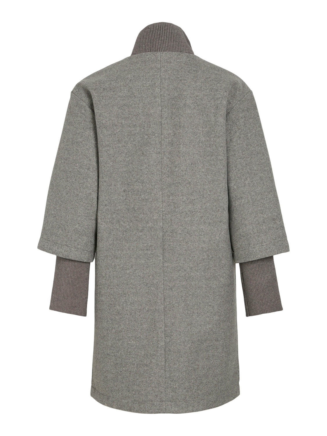 Vila  Vileonia L/S Rib frakke - Medium Grey Melange