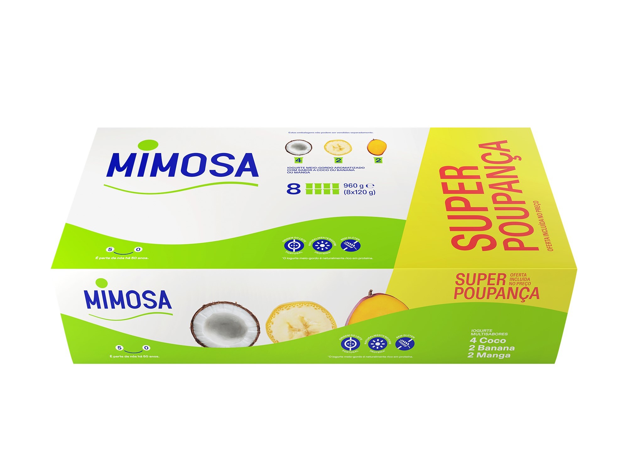 IOGURTE AROMA MIMOSA COCO/MANGA/BANANA 8X120G