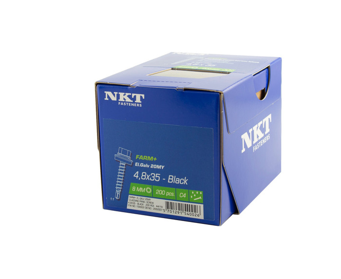 NKT Fasteners farmerskrue sort 4,8 x 35 mm 200 stk.