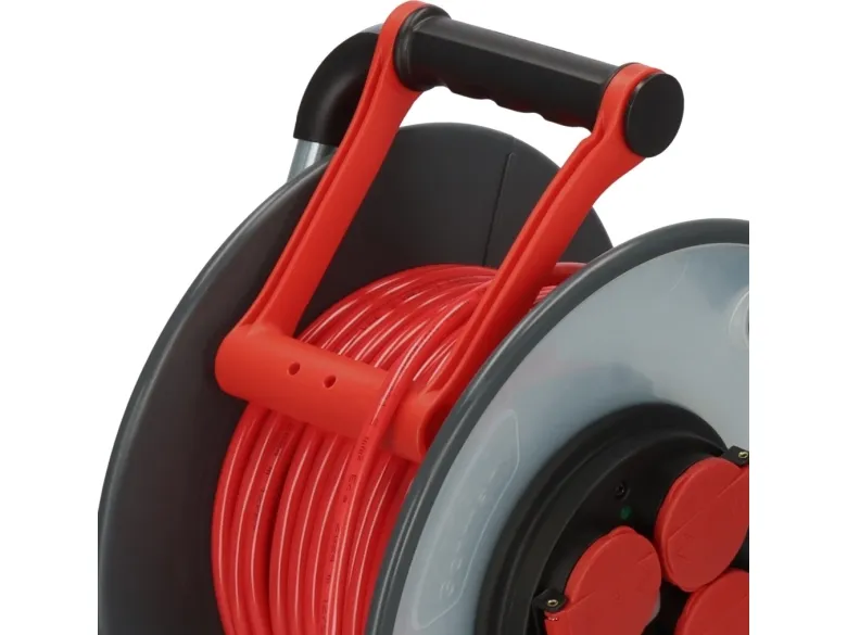 Brennenstuhl 9191330210, Sort, Rød, Hvid, Stål, 4 AC stikkontakt(er), 33 m, IP44, 305 mm