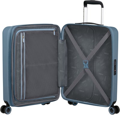American Tourister Dynabelt Spinner Trillekoffert 36L, Rainstorm Blue