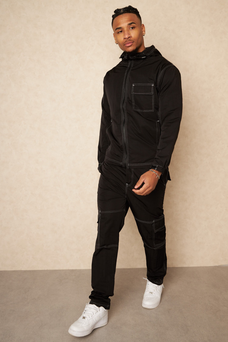 Ensemble 2 pièces veste + jogging noir et blanc