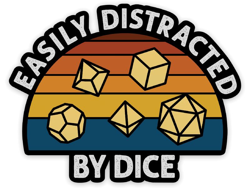 Glass Staff Easily Distracted Sticker Mehrfarbig Aufkleber für RPG-Fans