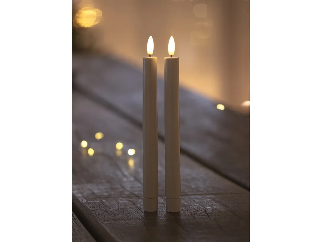 Sirius Sille Exclusive Kronelys Hvid - Ø 2 cm - H 25 cm - 2 stk