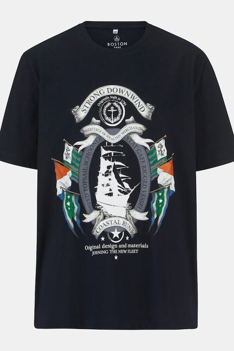 Boston Park T-Shirt, Halbarm, Segel-Print, Rundhals, bis 72/74