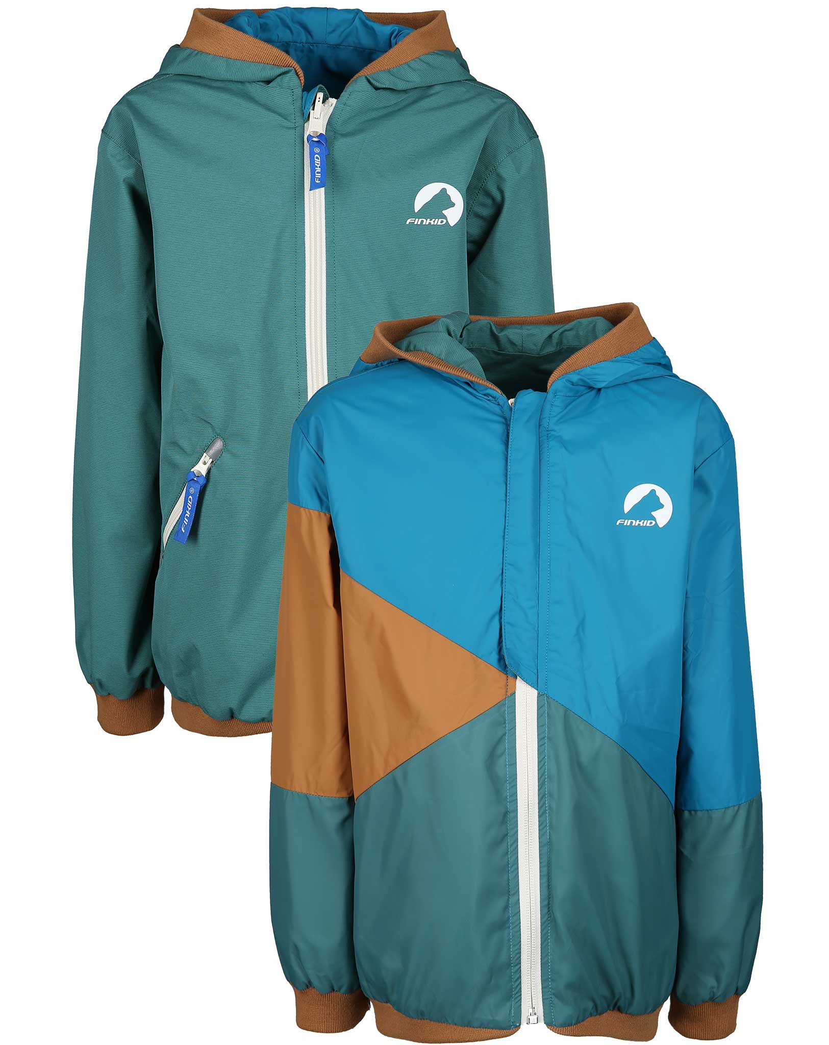 Wende-Regenjacke MUUTUVA in jungle/almond