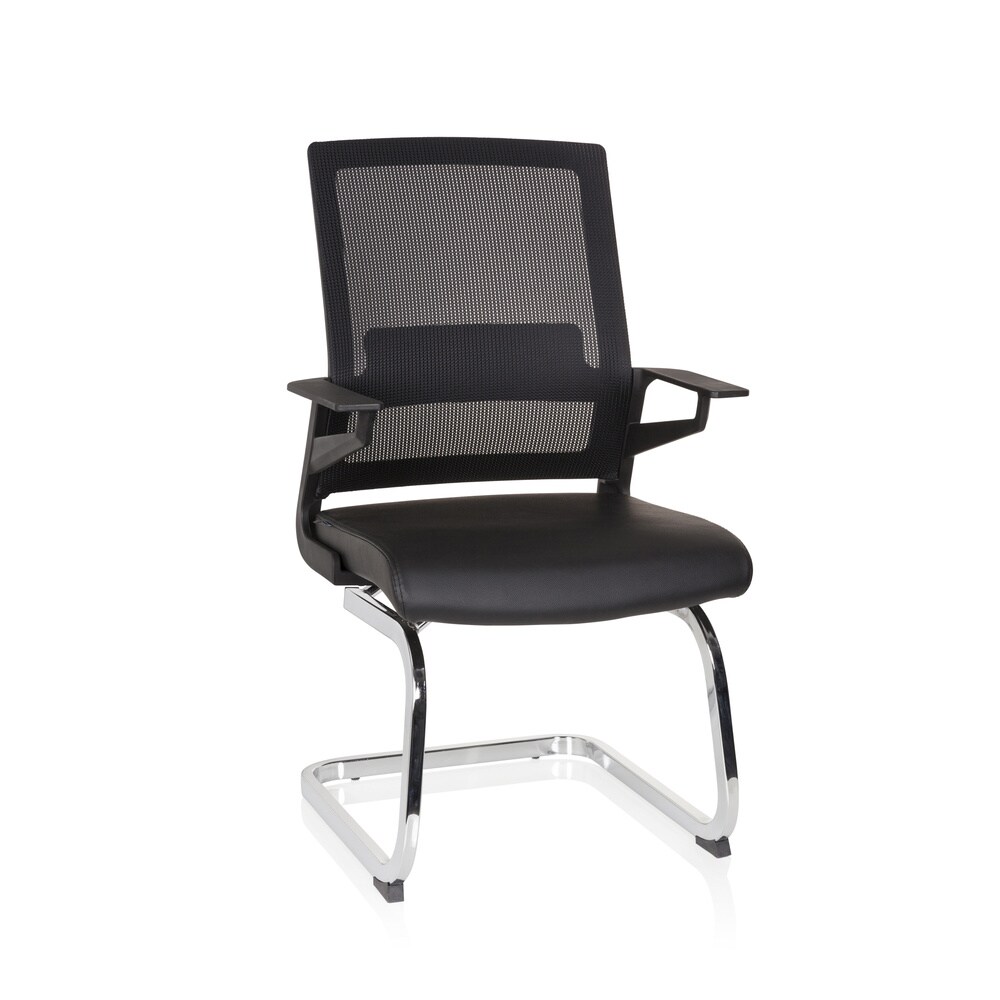 Freischwinger INVENTOR V PRO Kunstleder/Netzstoff mit Armlehnen hjh OFFICE