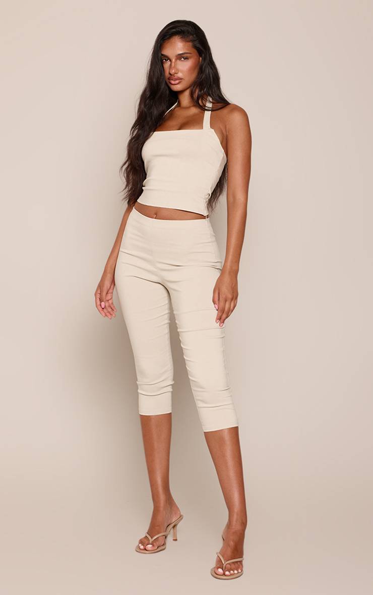 Crème Ensemble Coordonné Capri En Tissu Tissé Extensible