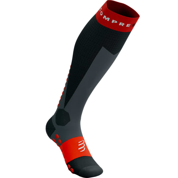 Chaussette de ski COMPRESSPORT SKI TOURING FULL SOCKS BLACK/CORE RED