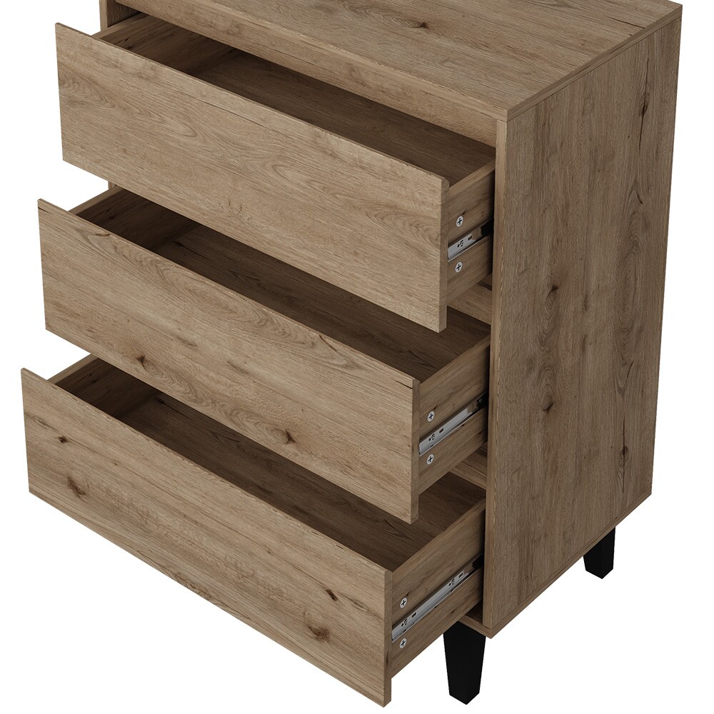 Vicco Sideboard Bahia Eiche 70 x 92 cm mit 3 Schubladen