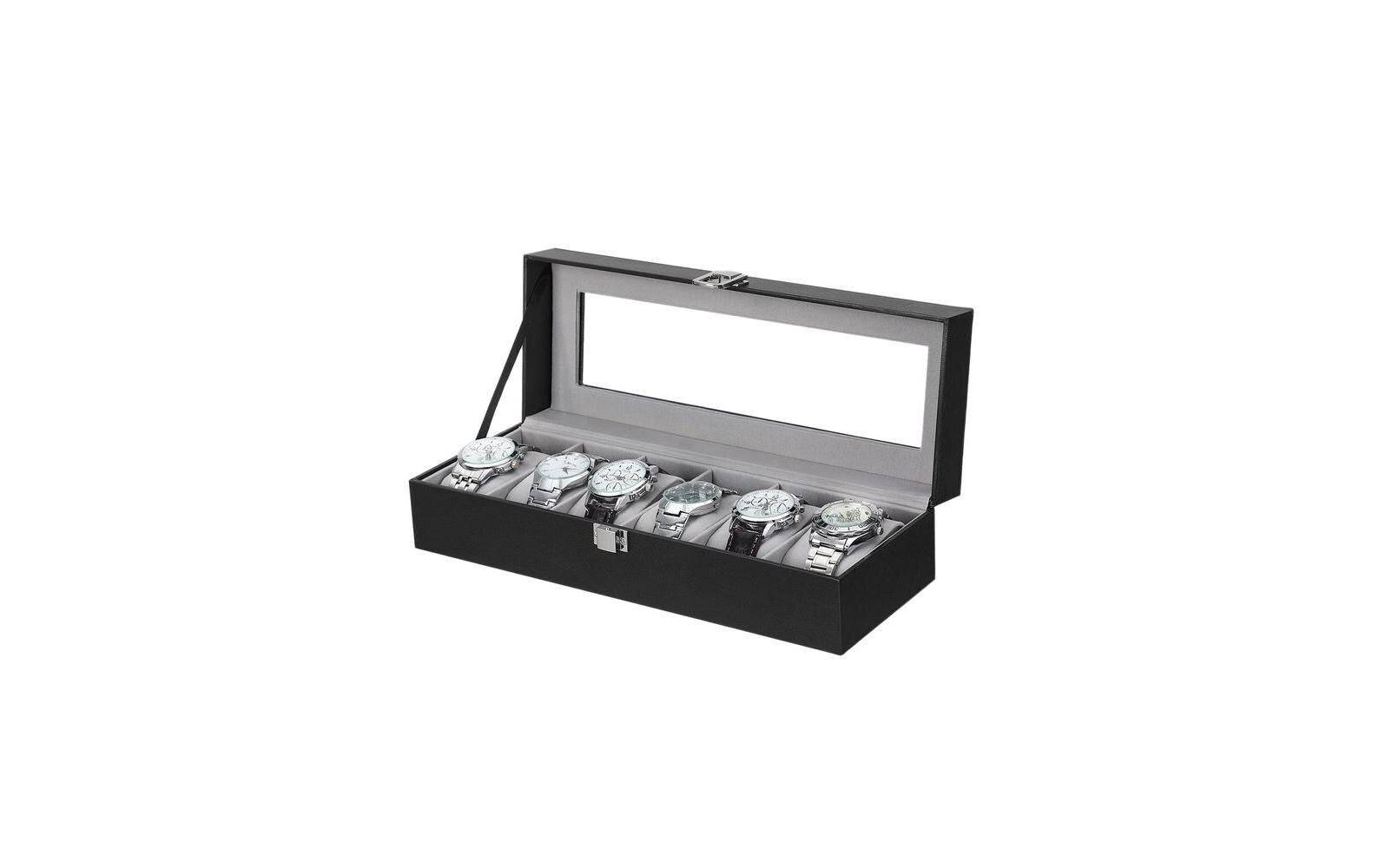Uhrenbox 11.2 cm, Grau/SchwarzUhrenschatulle