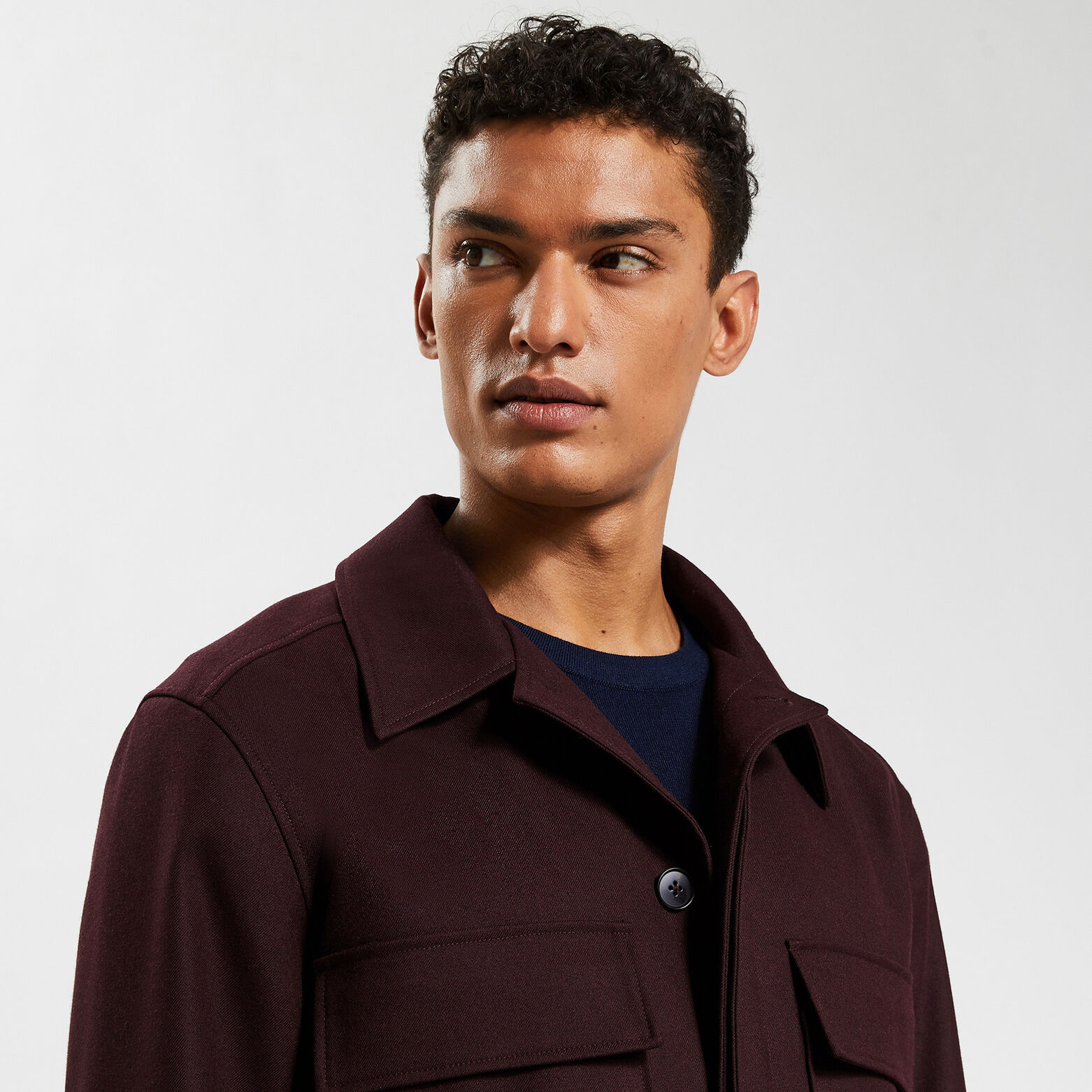 Surchemise regular unie polyester recyclé Bordeaux