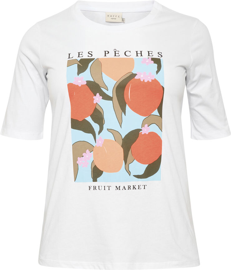 Kaffe Curve KCmiri T-Shirt Optical white / peaches