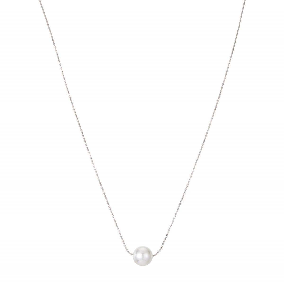 Collier Perle Nacre acier