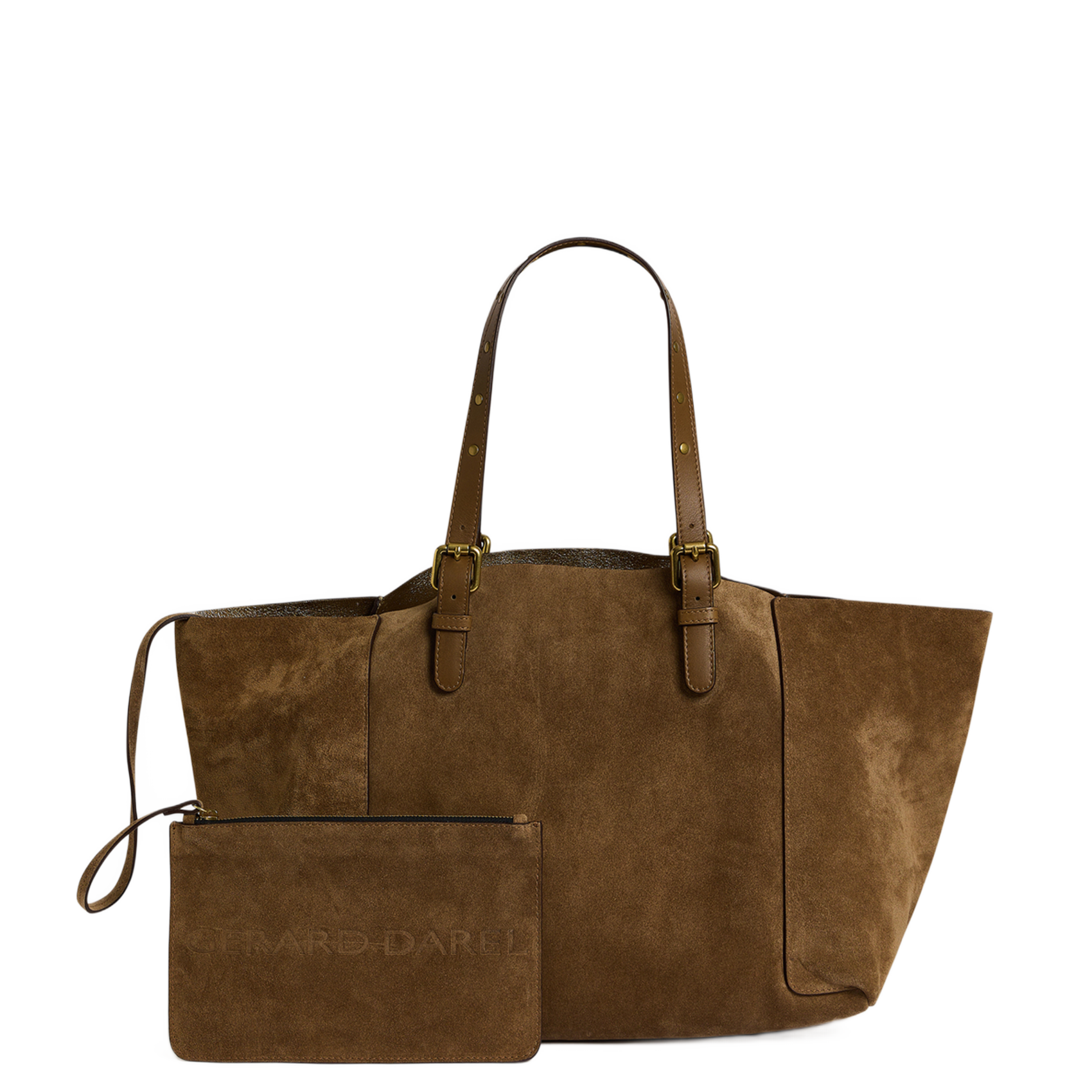 SIMPLE BAG - Cabas en cuir velours | Marron