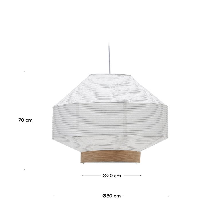Kave Home Hila lampenkap Ø80 wit