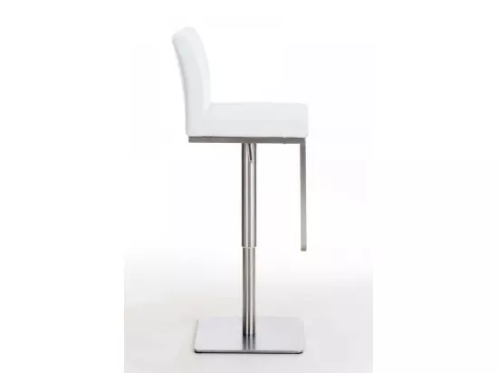 Lot de 2 Tabouret de bar - Similicuir & Acier inoxydable - Blanc - Panama
