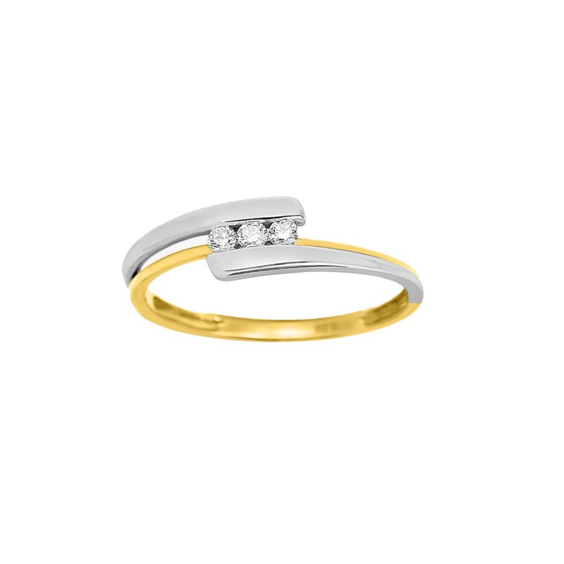 Bague Femme - Or 18 Carats - Diamant 0,09 Carats